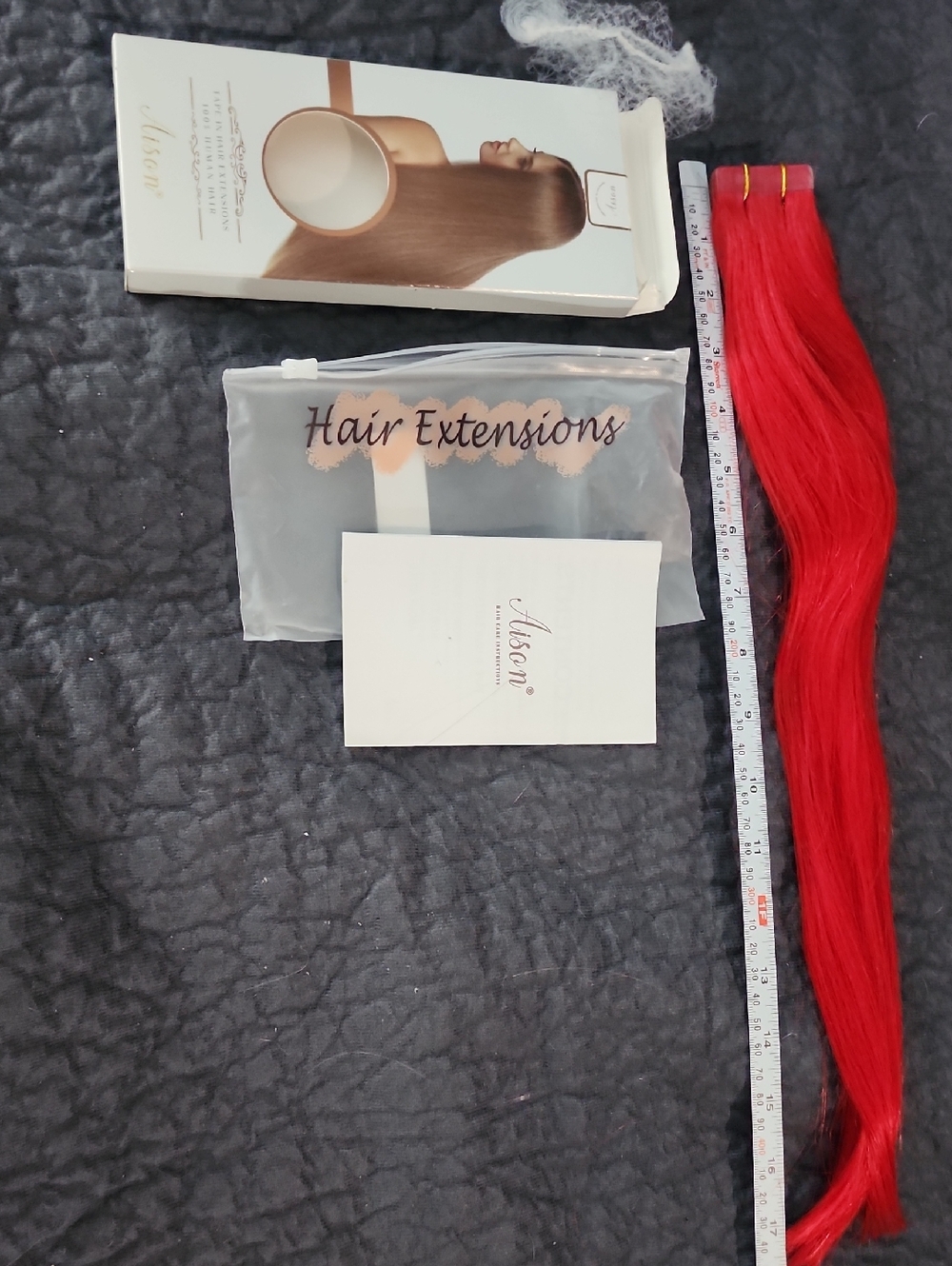 Vibrant Red Tape  Remy Hair Extensions - Long 20 Pc 18" Str
